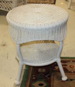 Wicker Table 19" dia., 21" h.