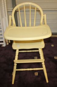 Painted Yellow High Chair 15 1/2" w., 38 1/2: h.