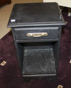 Painted Black Single Drawer Stand 15" w., 14" d., 26" h.