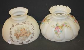 Two Handpainted Shades 9 1/2", 10" dia.