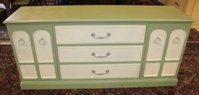 Pale Green and Off White Sideboard 70" w., 31" h., 19" d.