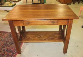 Oak Arts-n-Crafts Library Table 43" w., 32" h., 30" d.