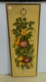 Hanging Wall Plaque fruit and flower design; 18" w., 48" h.