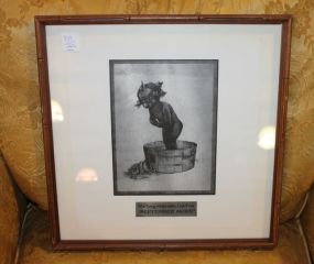 Framed Print of September Morn 14" sq.