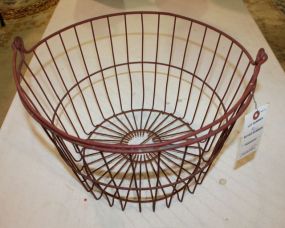 Large Red Wire Basket 15" dia.