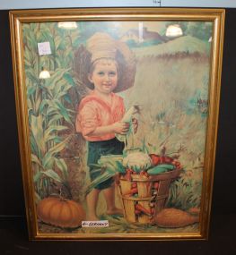 The Farmer Boy Framed Print 17 1/2" w., 21 1/2" h.