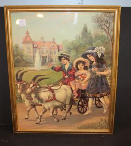 The Goat Wagon Framed Print 17 1/2" w., 21 1/2" h.
