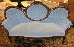 Walnut Medallion Back Victorian Sofa 67"w., 40"h.