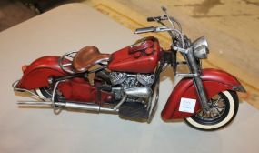 Andrea made in China Metal Painted Motorcycle 17"w., 8"h.