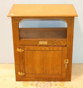 Oak Cabinet with Shelf 27"w., 17"d., 32"h.