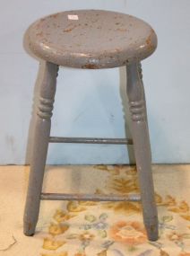 Vintage Painted Stool 13"dia, 21"h.