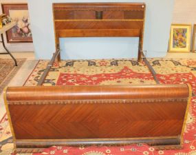Double Size 1940s Bed with Banding 54"w., 40"h.