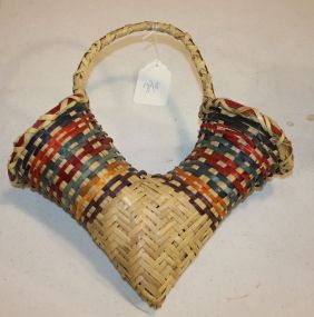 Hanging Double Silverware Choctow Basket 13"h.