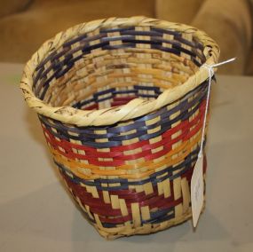 Small Multi Colored Choctaw Basket 7"h.