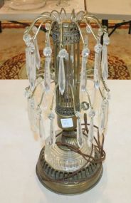 Vintage Brass Lamp with Prisms 16"h.