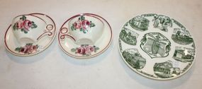 2 Half Cup on Plate Seonces and Tangipahoa Plate seonces- 6"dia.