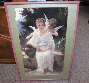 "Young Love" Framed Print by Adolphe William Bouguereau 23"w., 33"h.