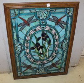 Dragonfly Stained Glass Window 25"w., 33"h.