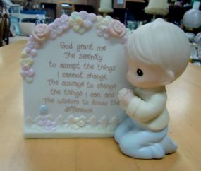 Precious Moments Serenity prayer boy 4 1/4"h.