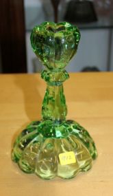 Heisey "Moongleam" Old Sandwich Glass Candlestick, signed