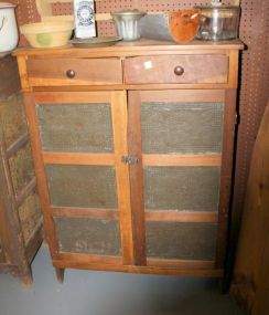 Primitive Hole Punch Tin Pie Safe