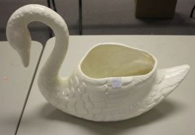 Large Ceramic Swan Centerpiece 20"w., 14"h.