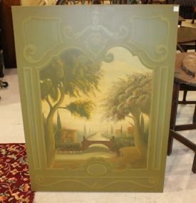 Oil on Canvas of Venterian Scene unframed, 36"w., 48"h.