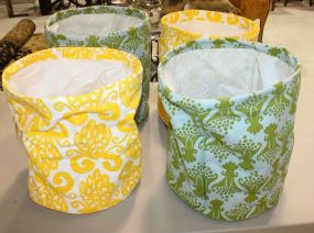 Four Decorative Canvas Baskets
