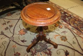 Carved Plant Stand 18"h., 12"round.