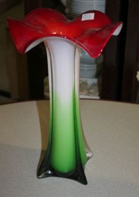 Contemporary Art Glass Vase 14"h.