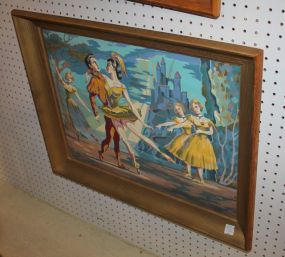 Paint by Number Ballet Dancers 28"w., 22"h.