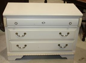 Modern White 3 Drawer Chest 30"h.