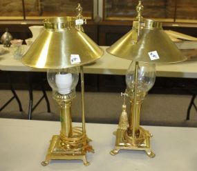 Pair of Brass Table Lamps 18"h.
