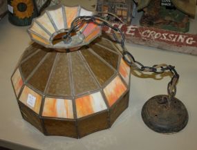Small Stain Glass Hanging Fixture 13"dia., 10"h.