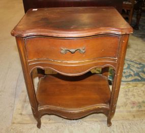 One Drawer French Provincial Style Bedside Table 20"w., 14"d., 25"h.