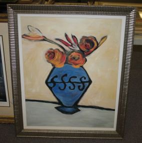 Large Contemporary Print of Flowers 31"w., 38"h.