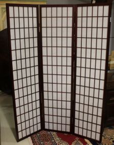 Brown/White Room Divider Screen 3 Panels, 71"h., 52"w (extended)