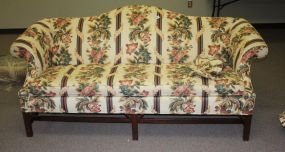 Floral Camel Back Sofa 35"h., 77"L.
