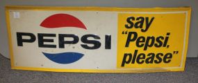 Vintage "Pepsi Please" Sign