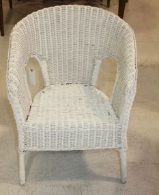White Wicker Chair 31"h.