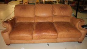 Suede Sofa Suede Sofa with Stains; 91" w., 42" d., 41" h.
