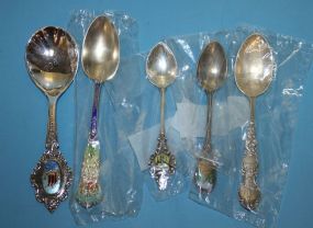 Group of Five Souvenir Spoons