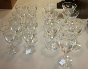 15 Stem Glasses 8 stem glasses 5"h. and 7 matching stem glasses 6"h.