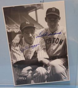 Joe DiMaggio & Ted Williams Autograph Photograph Certificate of Authenticity, Serial: A222529, 11" x 16".