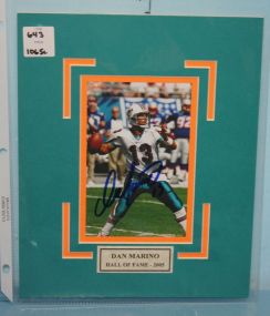 Dan Marino Autograph Myst-O-Graph Certificate of Authenticity, 8" x 10".