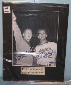 Whitey Ford & Sandy Koufax Autograph Photograph Autographed Legends, Serial: A22339, 10" x 12".
