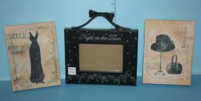 Six Black Wooden Candle Holders