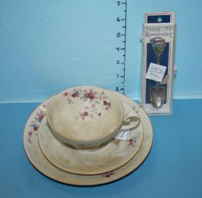 Depression Sugar/Creamer Bowl and Saucers