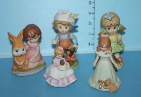 Two Blue and White Pitchers