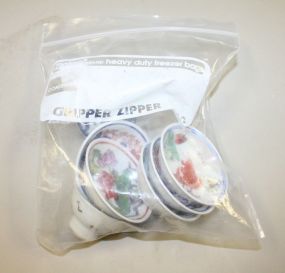 Pottery Jar Black and white pottery jar with blue markings 7"